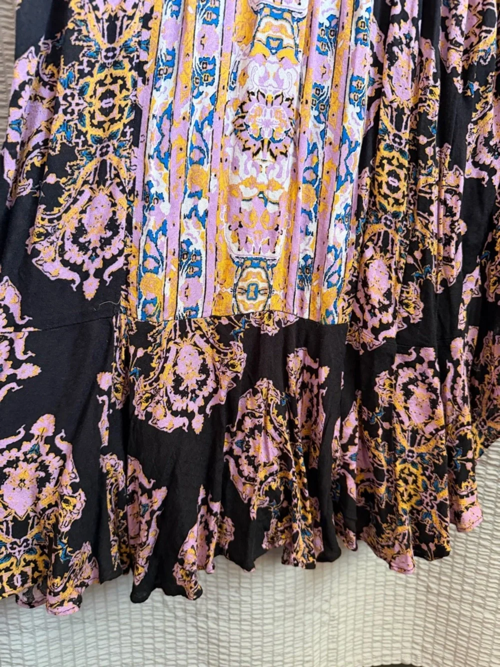 Free People Black Maxi Dress with Pink Floral Print - Picture 6 of 10